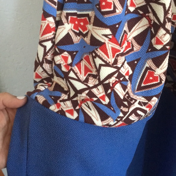 Lularoe Amelia color block two tone dress - Picture 2 of 4